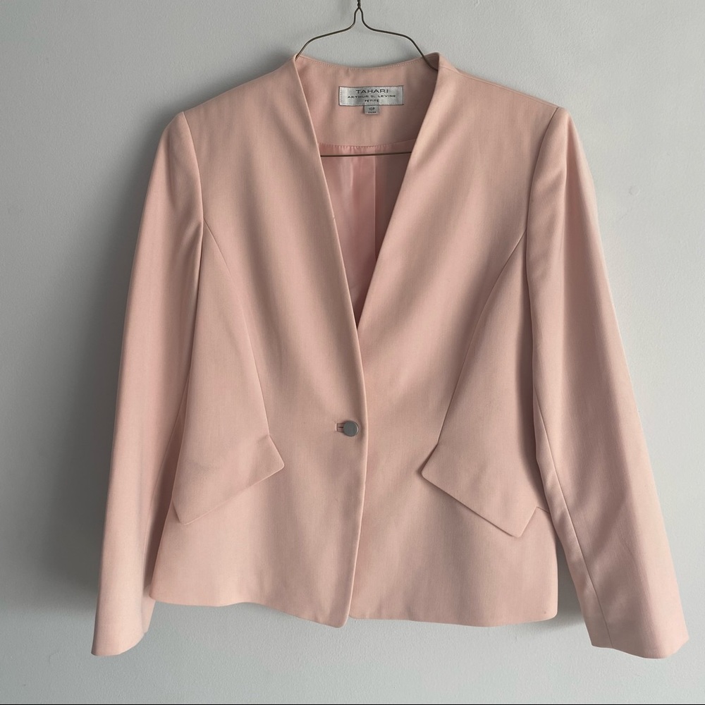 Tahari Women's Pink Business Blazer Size 10 Petite
